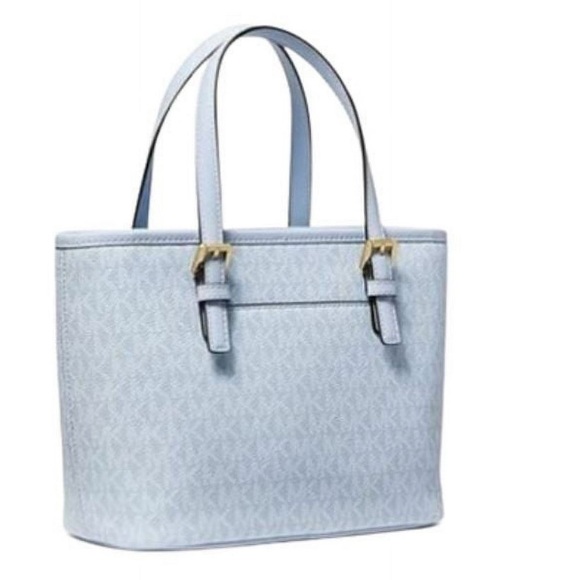 jet set travel extra-small logo top-zip tote bag blue Explore Michael Kors Purses. Michael Kors Bags | Michael